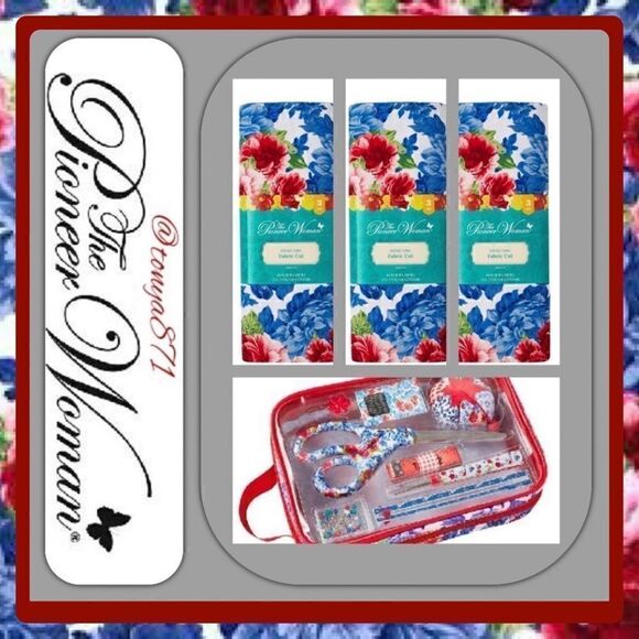 š¦ New PioneerĀ Woman Sewing Gift Set - 9 Yards Of Materialā& SewingāKit - Picture 3 of 6